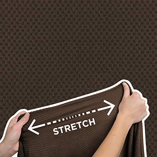 MAYTEX MAYTEX Pixel Ultra Soft Stretch 2 Piece Furniture Cover Loveseat Slipcover, Chocolate