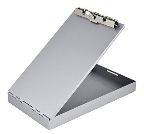 Redi-Rite Saunders Silver Memo Size Aluminum Redi Rite Storage Clipboard with 1 Inch Storage Compartment and Self Locking Latch - Form Holder Perfect for Contractors, Truckers, and Office Use
