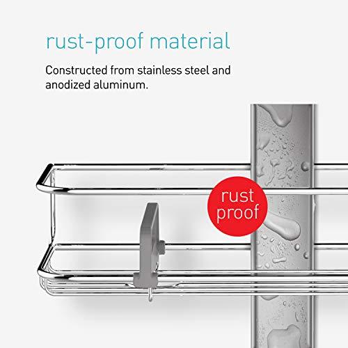 simplehuman simplehuman Corner Shower Caddy, Stainless Steel and Anodized Aluminum
