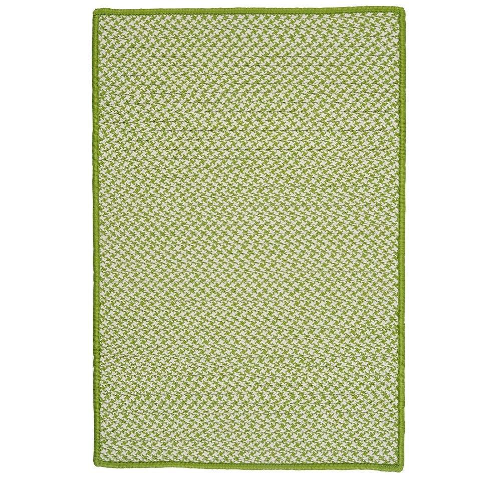 HNU 1 Piece 4' x 6' Rectangle Casual Border Houndstooth Patterned Latex Free Indoor Outdoor Area Rug, Stain Fade Resistant Reversible Accent Braided Rug, Polypropylene Synthetic Fiber Lime Green Area Rug