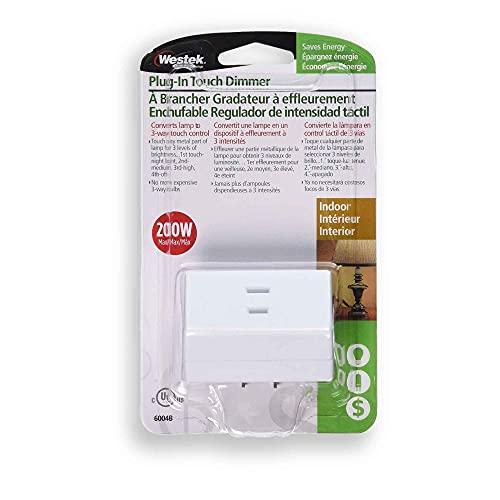 Westek Westek 6004B 200W 3-Level Touch Lamp Plug-In Dimmer, White (6)