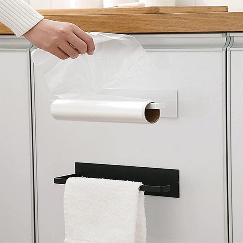 Moisture Paper Towel Holder Wall Mount Kitchen Roll Holder Rack Paper Towel Holder Tissue Hanger Rack Nail-Free Cabinet Shelf Sundries Accessories Kitchen Paper Towel Holder (Color : B)