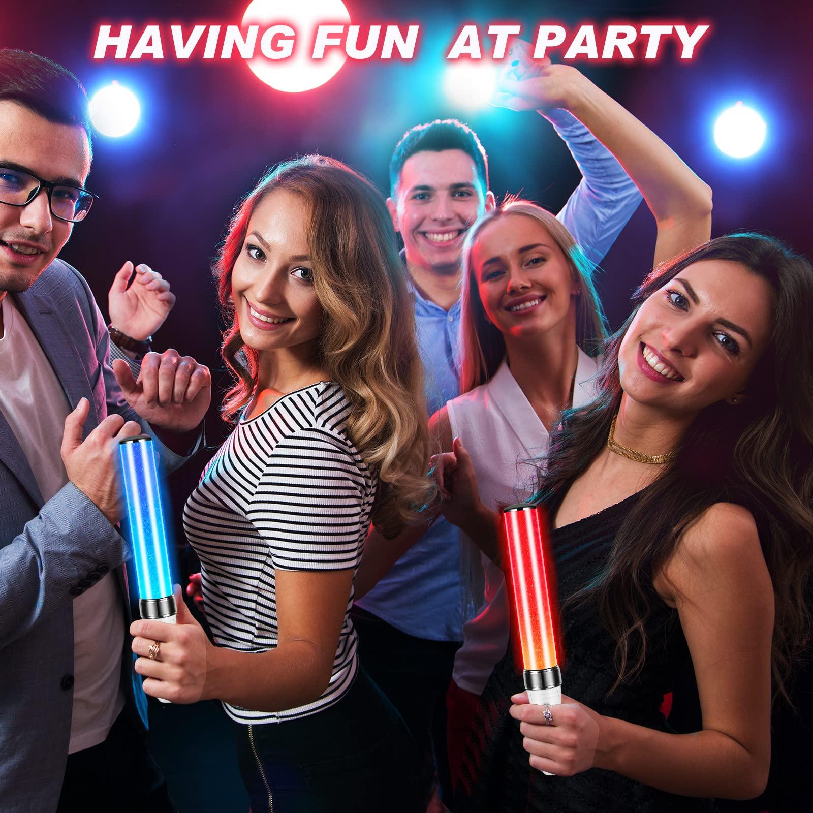 Lewtemi Lewtemi 6 Pcs 15 Color Concert Lightstick Reusable 2 Lighting Modes Multicolor K-pop Idol Concert LED Flashing Bright Glow Lightsticks Hiphop Fans Gift Glow in The Dark Party Favor Supplies