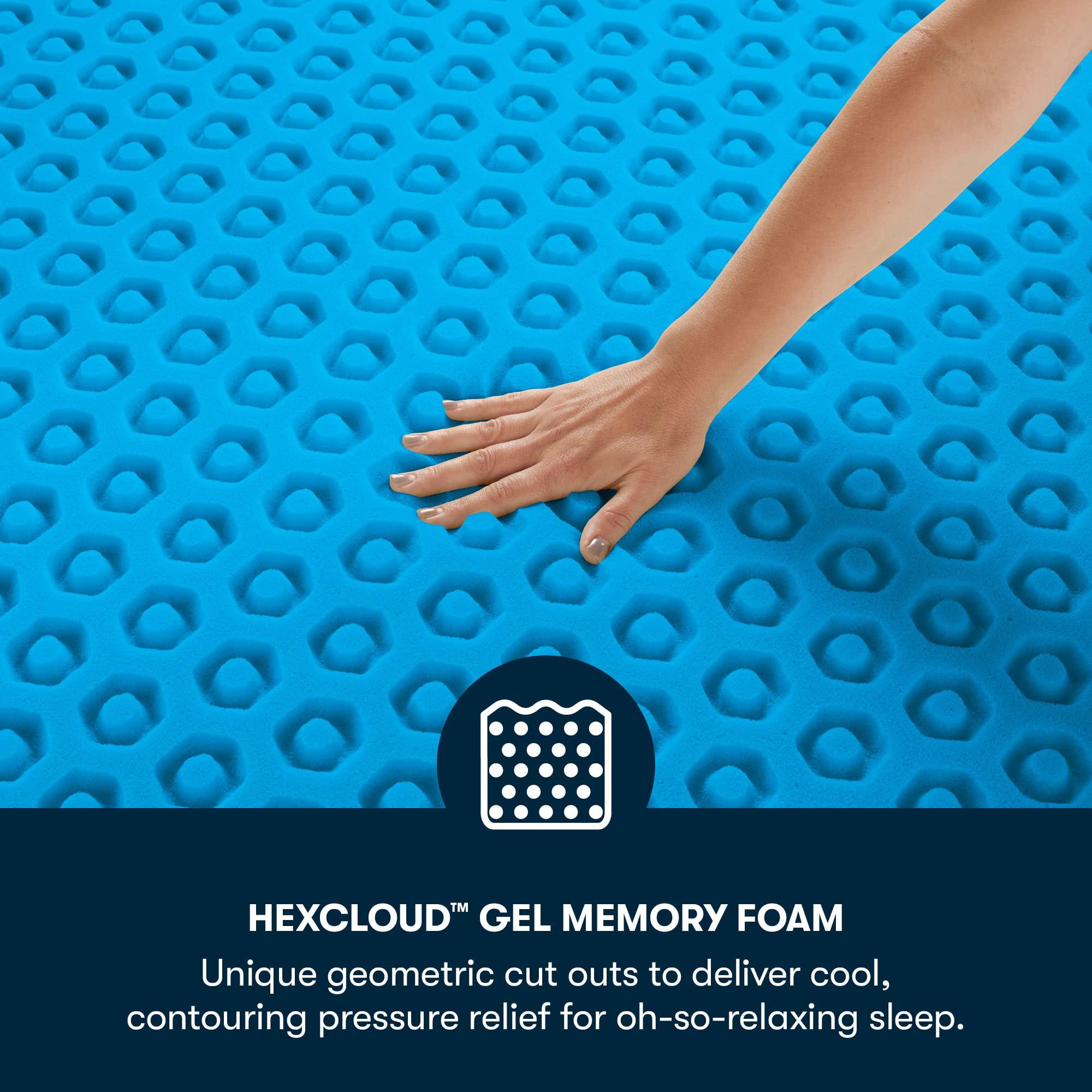 Serta Serta Perfect Sleeper 12 Inch King Gel Memory Foam Mattress, Medium, USA Built, 100-Night Trial, CertiPUR-US Certified - Splendid Slumber, White and Dark Blue