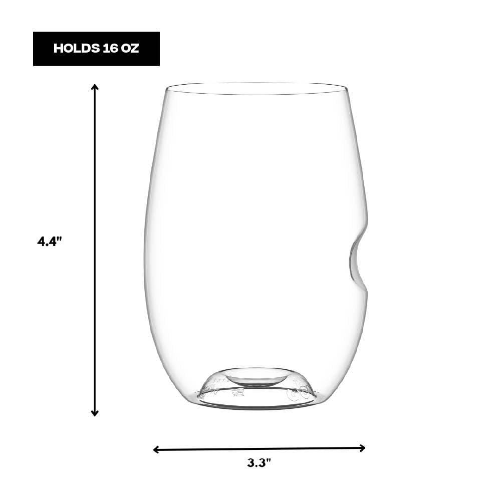 Govino govino Go Anywhere Wine Glasses | Dishwasher Safe, Flexible, Shatterproof, and Recyclable | 16 oz. Each | Set of 4.