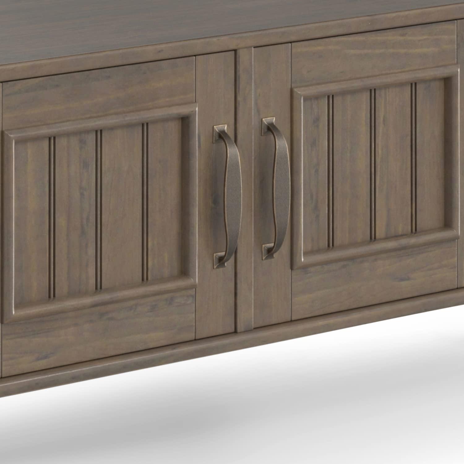 SIMPLIHOME SIMPLIHOME Lev Solid Wood 48 Inch Wide Contemporary Console Table in Smoky Brown, for The Living Room, Entryway and Bedroom