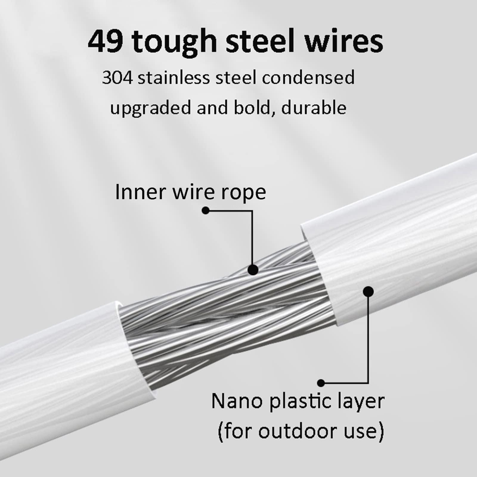 LTLWSH Retractable Washing Line,Clothes Line 6M Stainless Steel Strings, Retractable Clothesline, Adjustable Clothing Rope Wall Mounted,Laundry Drying Clothesline for Indoor Outdoor,Gold,3 Wash Lines