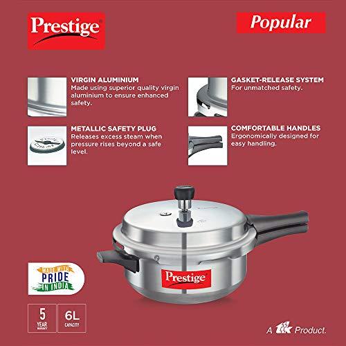 PRESTIGE Prestige PRPDP Pressure Cooker, 5-Litre, Silver