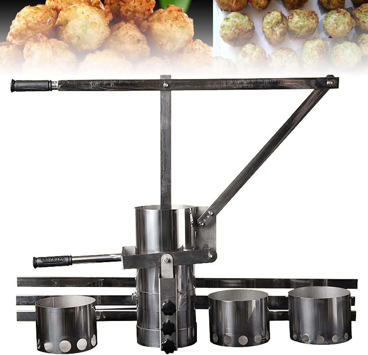 QIANMEI Meatball Maker Machine Manual Meatball Machine,Commercial Stainless Steel Meat Ball Maker With 3 Mold, For Meatball Processing Shrimp Ball Fish Ball Maker