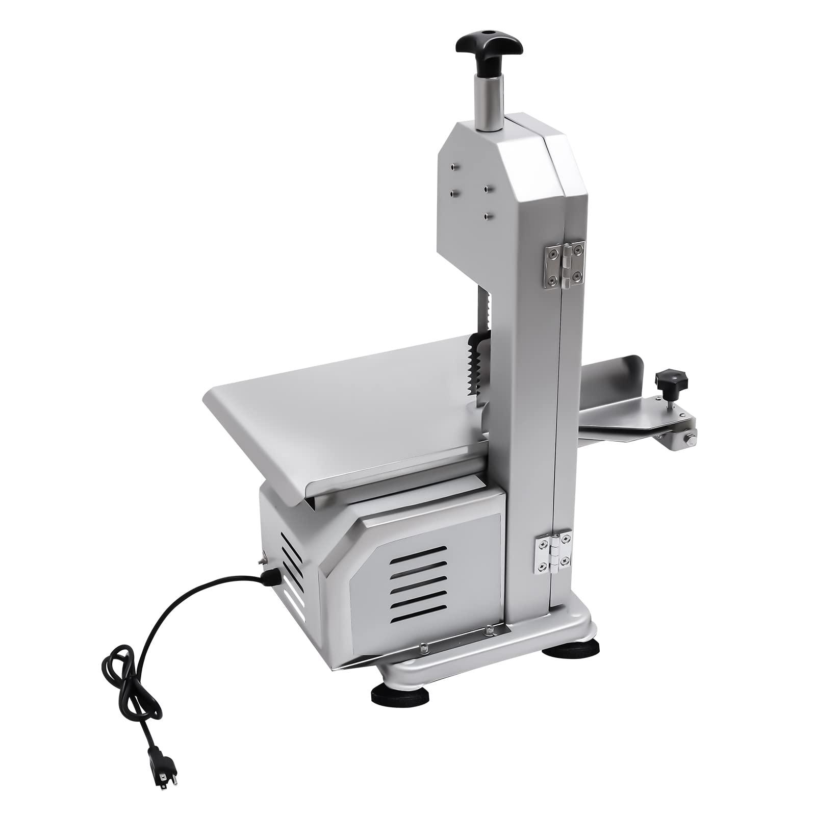 RENFANSHOP 650W Electric Meat & Deli Slicer,110V 60HZ Electric Bone Saw, Adjustable Slice Thickness Stainless Steel Blades & Safe Non-Slip Feet