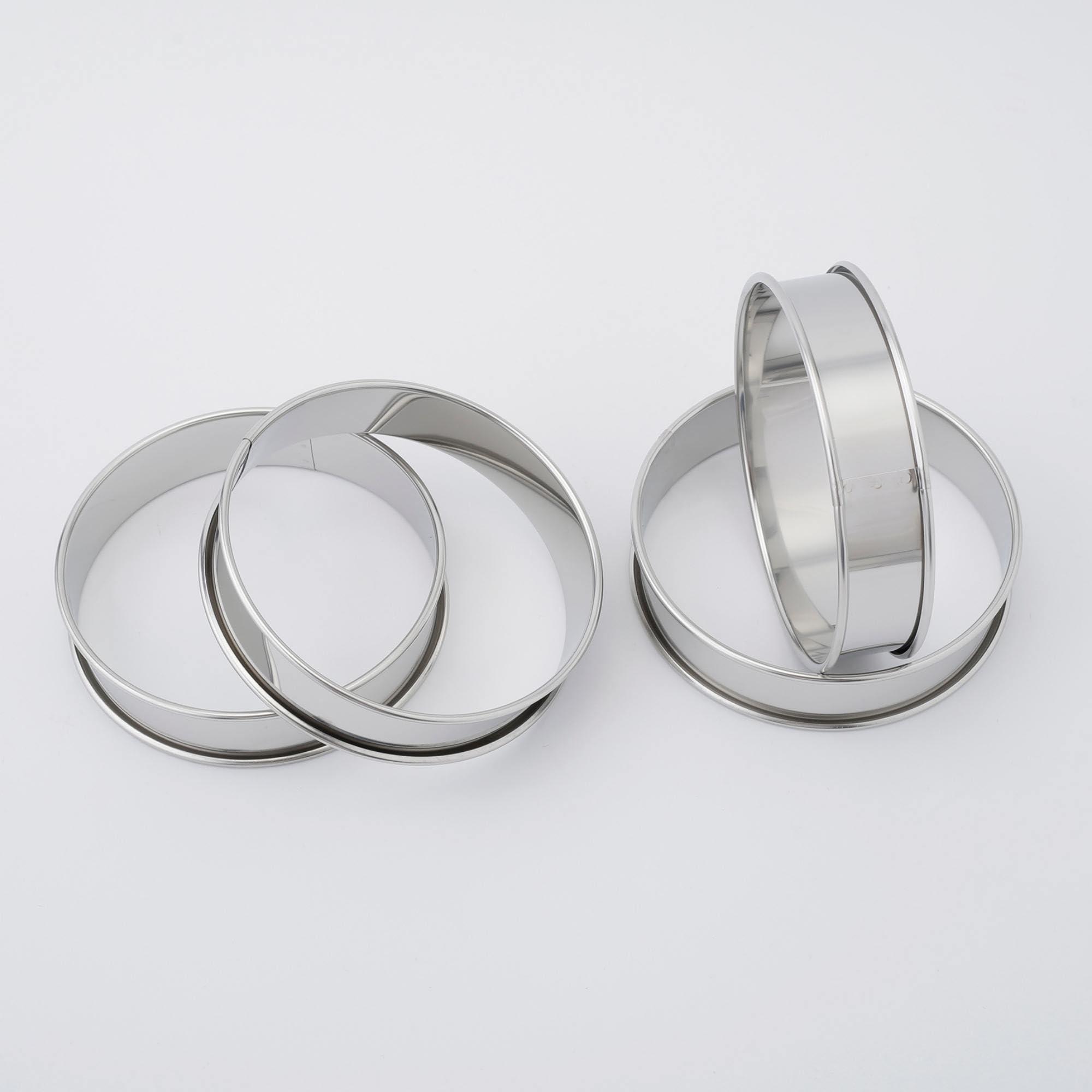 Marsrut 6Pack Stainless Steel Double Rolled Muffin Rings - Deep & Nonstick Molds | Set of Durable Round Tin Hamburger Pan Rings for Baking and Cooking Crumpet, Tart, Cookies, English Dish Pastry (Size: 4inch)