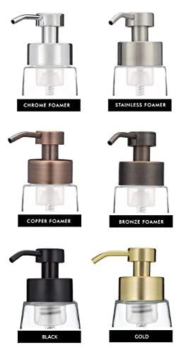 Rail19 Rail19 Large Glass Foaming Soap Dispenser with Metal Pump, 10oz (Stainless)