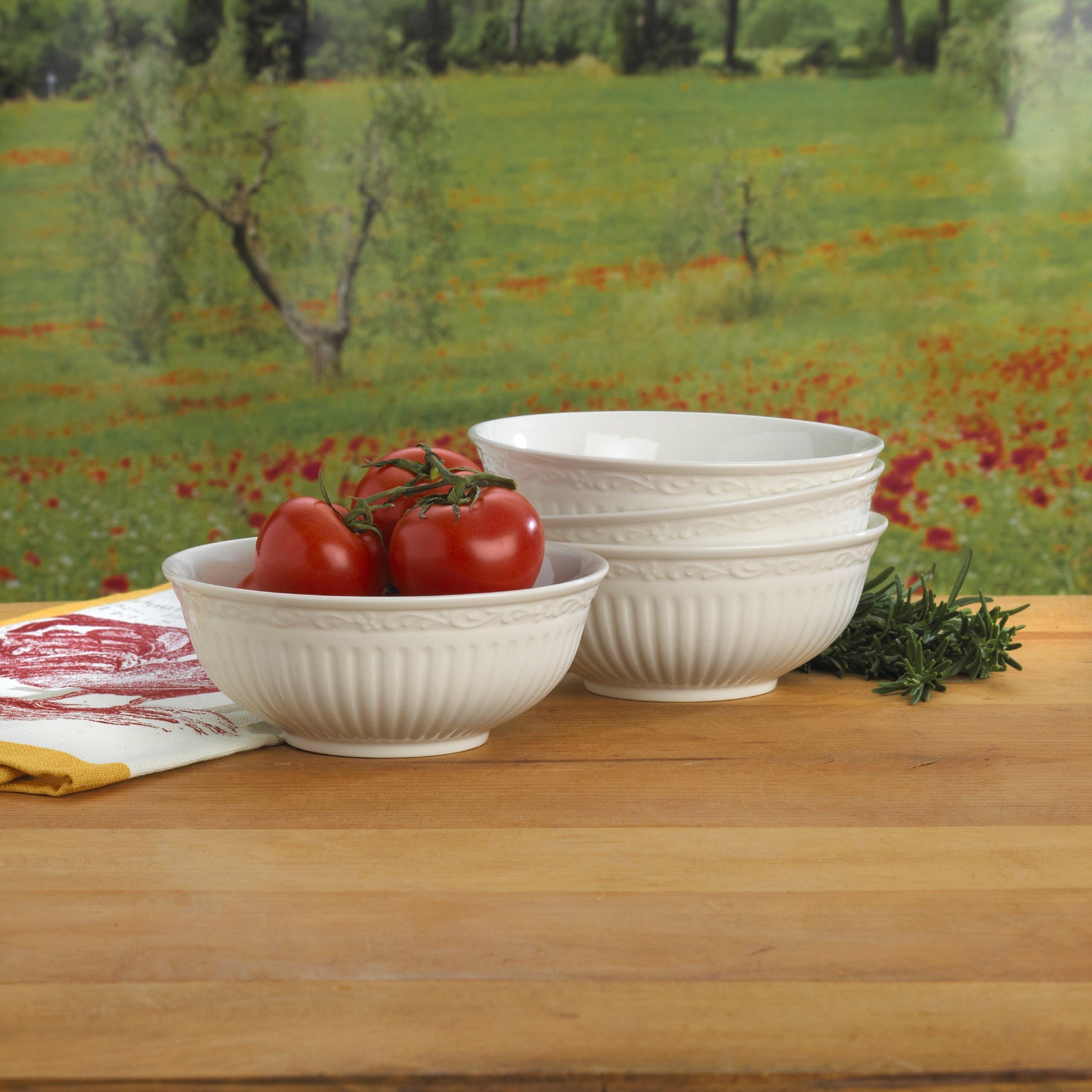 Mikasa Mikasa DD900-410 Italian Countryside Fruit Bowl, 5-1/4-Inch, Set of 4, White