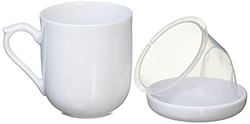 (Yamakasyoten) (CELEC) Celc 3800015 Tea Mate Mug (with Tea Strainer) Cool White