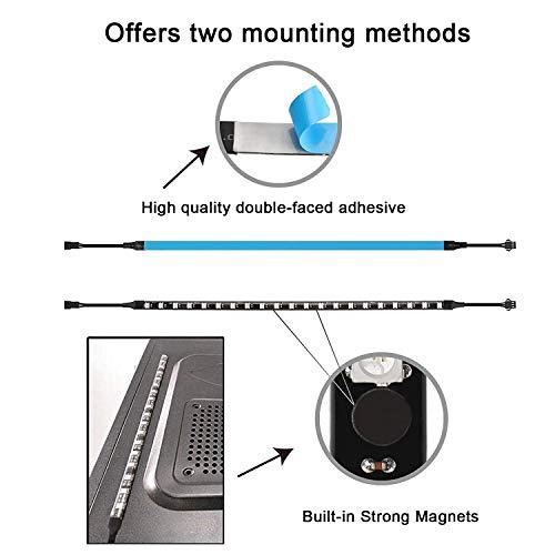 airgoo airgoo Addressable RGB PC LED Strip, 2x13.8in 42 LEDs Diffused Rainbow Magnetic ARGB Strip for PC Case Lighting, for 5V 3-pin ASUS Aura SYNC, Gigabyte RGB Fusion, MSI Mystic Light Sync Motherboard