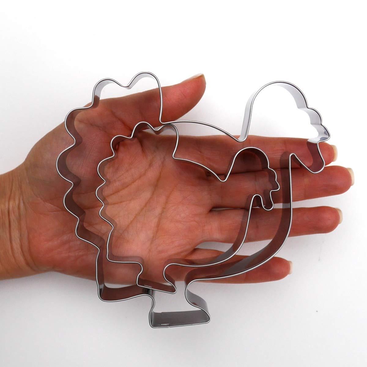 Sweet Cookie Crumbs Thanksgiving Turkey Cookie Cutter Set, 2 Piece, 4.5\", 2.9\" Tall, Premium Food-Grade Stainless Steel, Dishwasher Safe