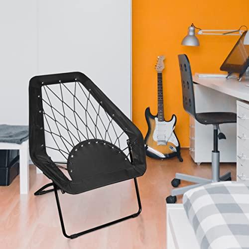 Zenithen Zenithen Black Hexagon Bungee Chair for Dorm, Bed, Living Room, 32" (Pack of 1)