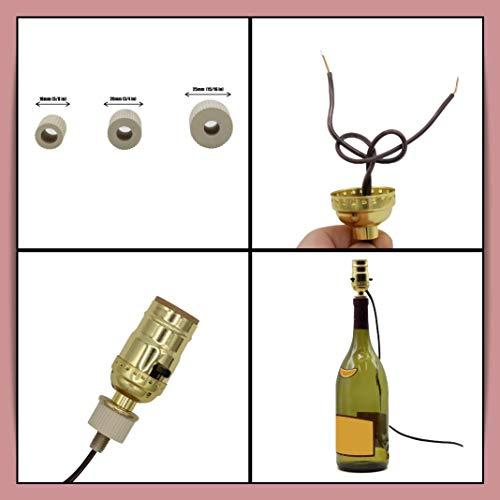 Creative Hobbies Creative Hobbies Pack of 10 Lamp Kits - Make A Lamp Wiring Kits for Wine, Oil, Liquor Bottle Lamp Conversion or Lamp Restoration DIY Repair, Unique Side Exit Socket Cap No Drilling Required