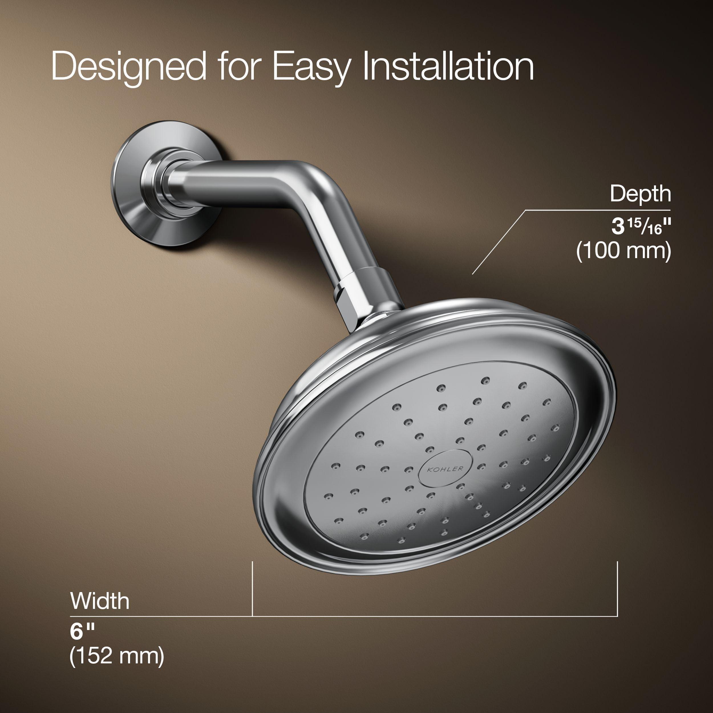 Kohler Kohler K-72773-CP Artifacts Single-Function 2.5 Gpm Showerhead with Katalyst Spray, Less Showerarm and Flange, Polished Chrome