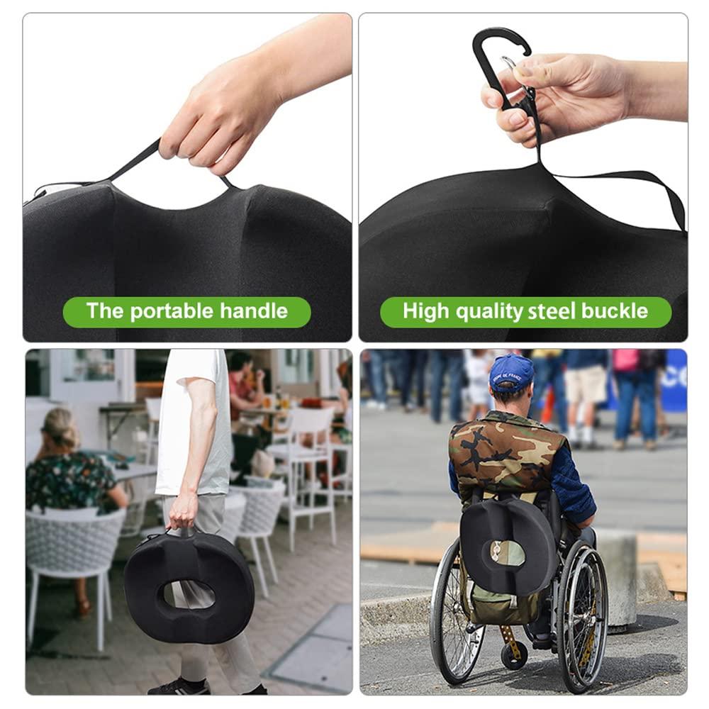 MargGona Donut Pillow Coccyx Seat Cushion for Prostate, Sciatica, Pelvic Floor, Pressure Sores, Pregnancy, Perineal Surgery, Postpartum Recovery Pain Pressure Relief Memory Foam Chair Pad