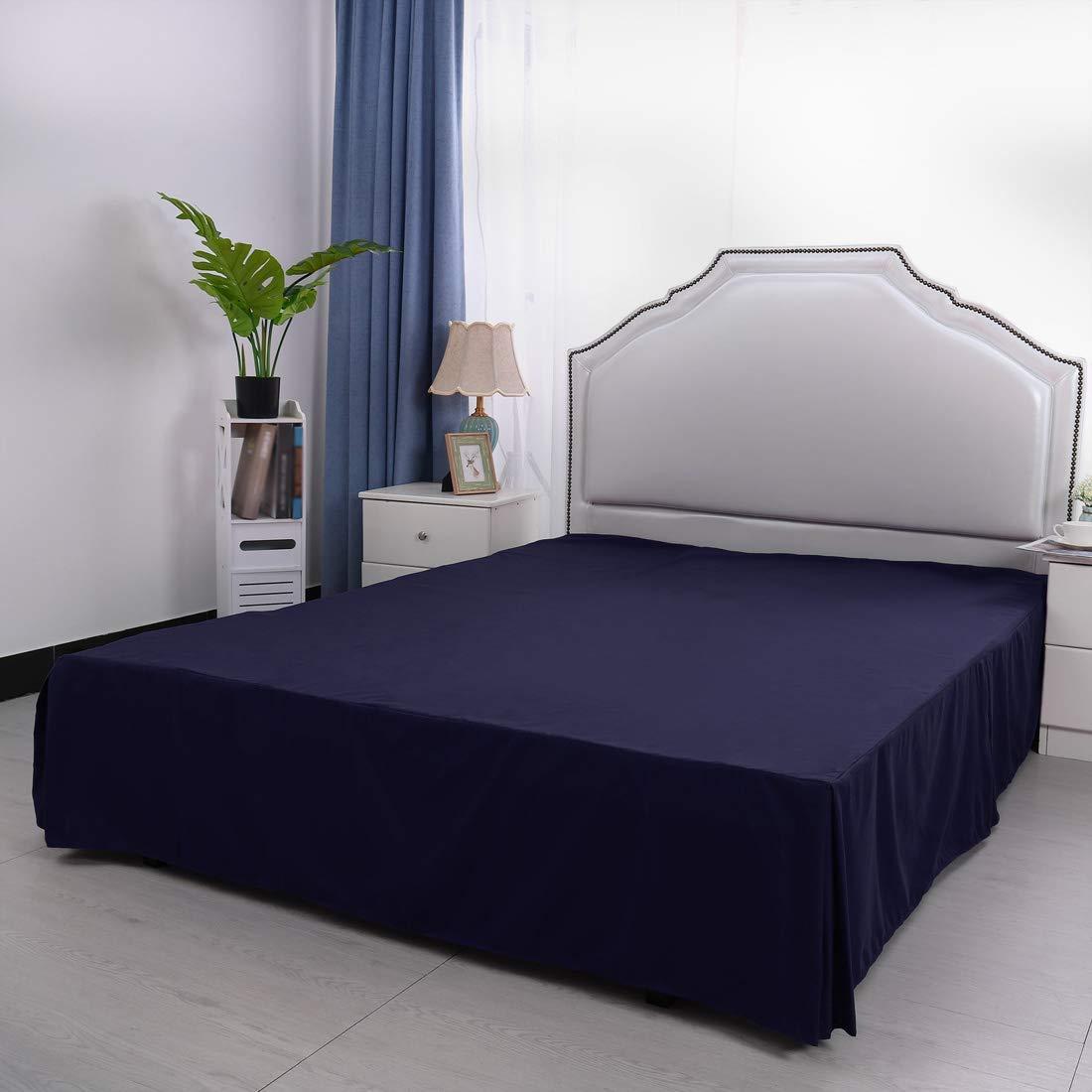 ARlinen ARlinen Bed Skirt Twin XL Bed Skirt 18 Inch Drop, Tailored/Pleated Bedskirt, Dust Ruffle with Split Corners and Platform, Solid Wrinkle and Fade Resistant bedskirt (Twin XL, Navy Blue Solid)