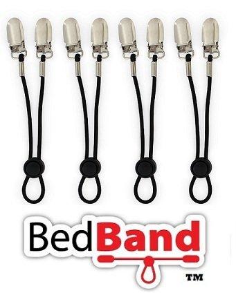 Bed Band Bed Band The Original Adjustable Fastener/Holder/Strap/Suspender/Gripper for Your Sheets (3 Pack - Black)
