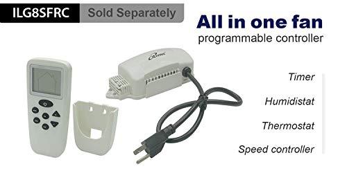 iLIVING iLiving - 24" Wall Mounted Exhaust Fan - Automatic Shutter - Variable Speed - Vent Fan For Home Attic, Shed, or Garage Ventilation, 4244 CFM, 6200 SQF Coverage Area (Power Cord Not Included)