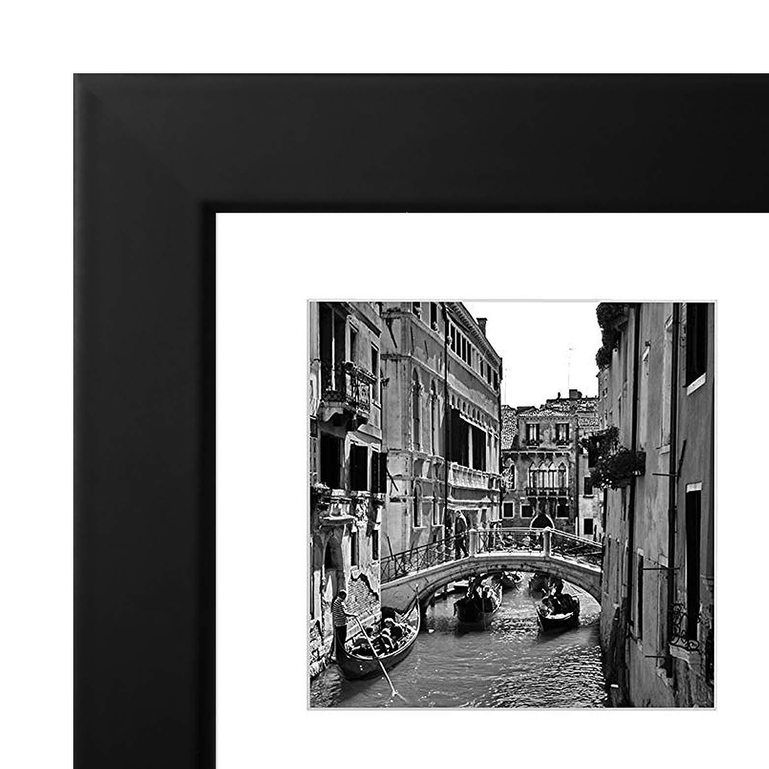 Americanflat Americanflat 10x10 Collage Picture Frame with Shatter-Resistant Glass - Fits Four 4x4 Photos or One 10x10 Picture - Signature Collection - Photo Frame for Wall Display - Black