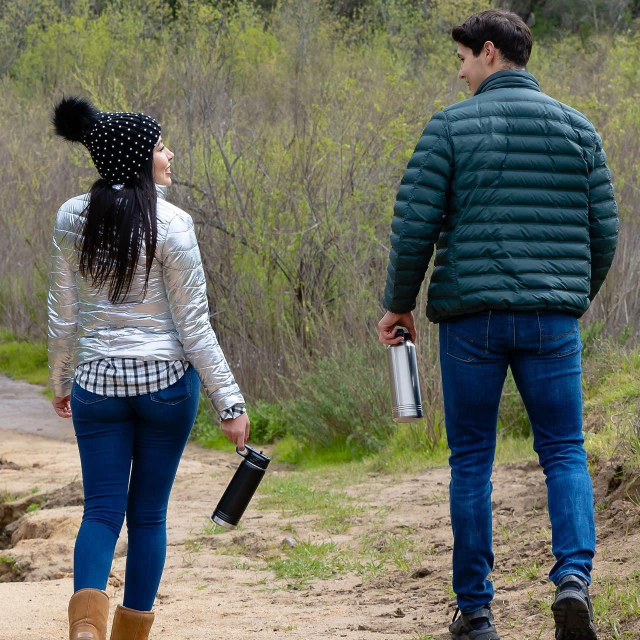 LaserGram LaserGram Personalized Water Bottle, Drum Set, Stainless Steel Double Wall Vacuum Insulated with Flip Top Straw, Custom Engraved Gift (40oz / 1180ml Green)