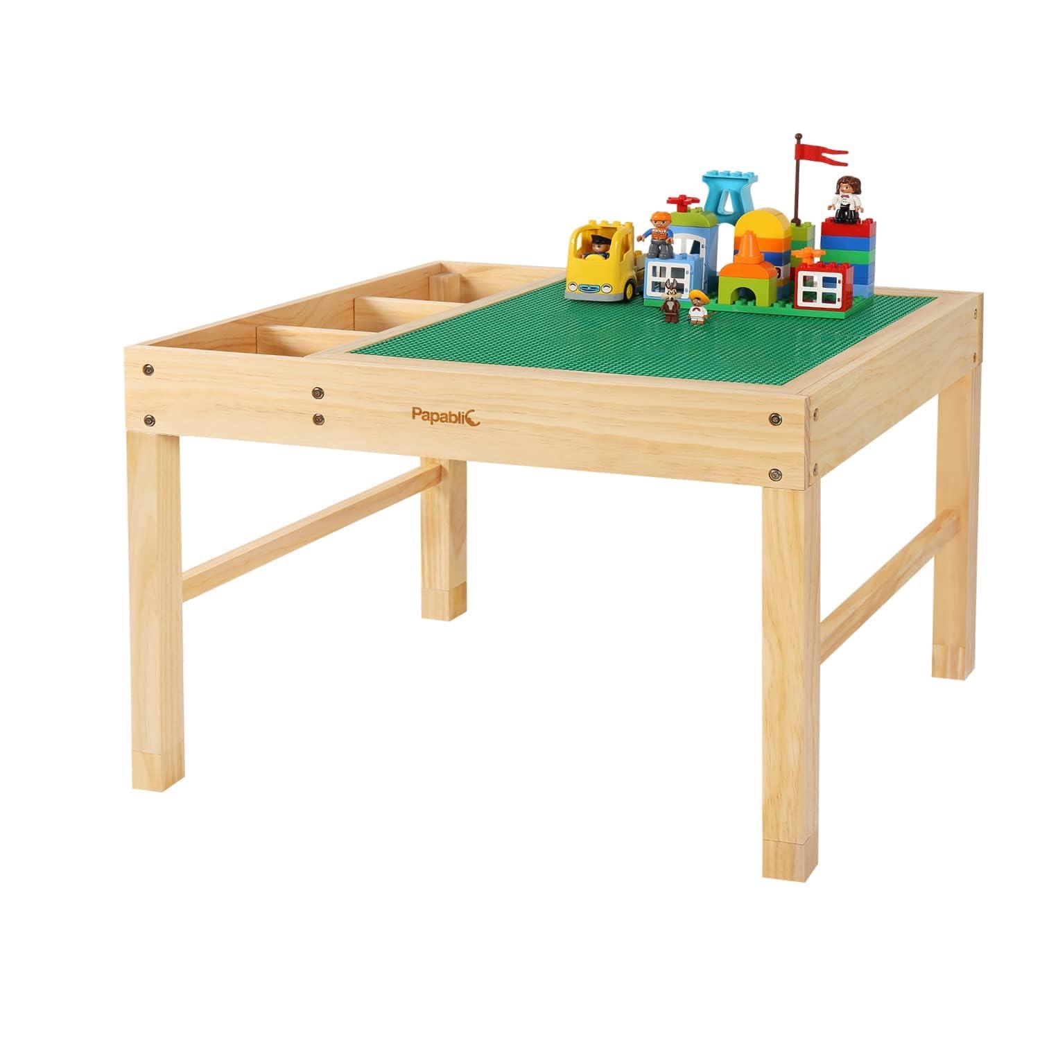 Papablic Papablic 2 in 1 Kid Activity Table with Large Storage for Older Kids Compatible with Lego Building Block for Boys Girls