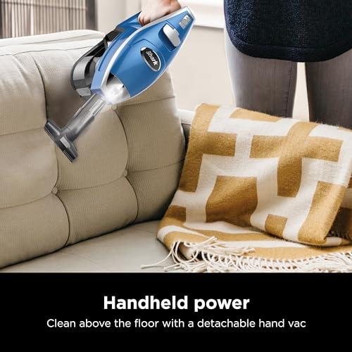 Shark Shark HV343AMZ Rocket Corded Stick Vacuum with Self-Cleaning Brushroll, Lightweight & Maneuverable, Perfect for Pet Hair Pickup, Converts to a Hand Vacuum, Crevice Upholstery Tools, Blue/Silver