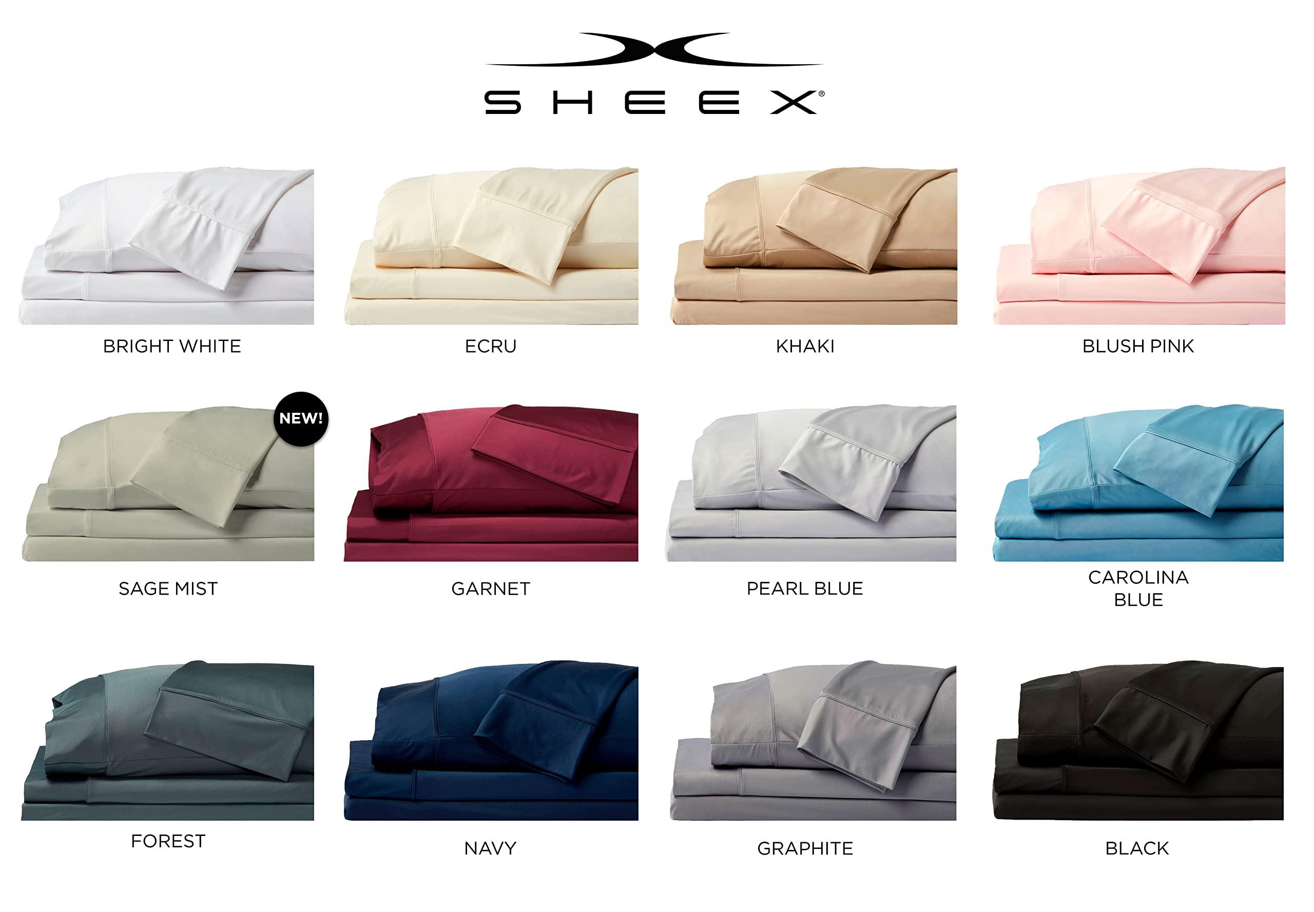 SHEEX SHEEX Original Performance Sheet Set, Cooling Bed Sheet with 1 Flat Sheet, 2 Fitted Sheet, and 2 King Pillowcases, Split King, Graphite