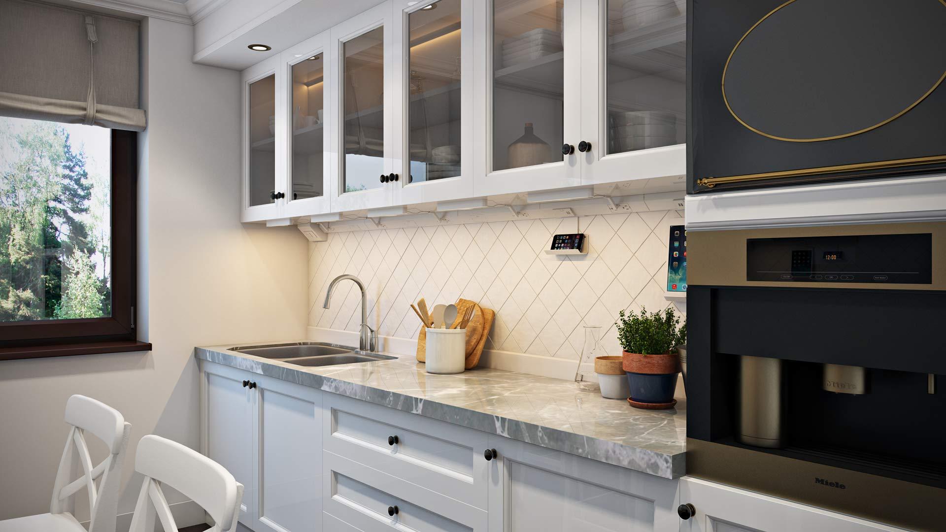 adorne Legrand adorne Under-Cabinet 18\" Modular Track in White, APMT18W2