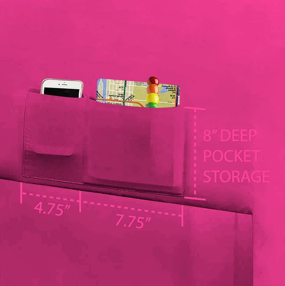 Epic Cotton Epic Cotton 4-Piece Smart Sheet Set - Luxury Soft 1000 Thread Count 10\" Inch Deep Pockets, 100% Egyptian Cotton-with Side Storage Pockets on Fitted Sheet, Olympic Queen Size, Hot Pink