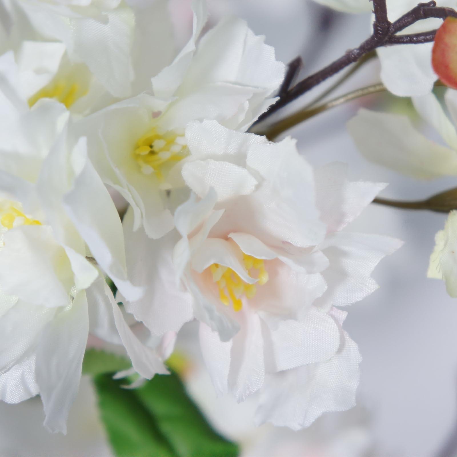 TDIAOL 6FT Artificial Cherry Blossom Tree, Lifelike White Cherry Plant in Pot for Indoor, Garden, Office, Wedding & Party Decoration