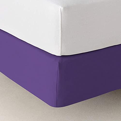 mFabrics mFabrics StretchWrap Box Spring Cover - 100% Egyptian Cotton, 1000 TC, Wrap Around 4 Sides Bed Skirt for Hotel & Home, Fits Box Springs up to 8 Inch - TwinXL, Purple