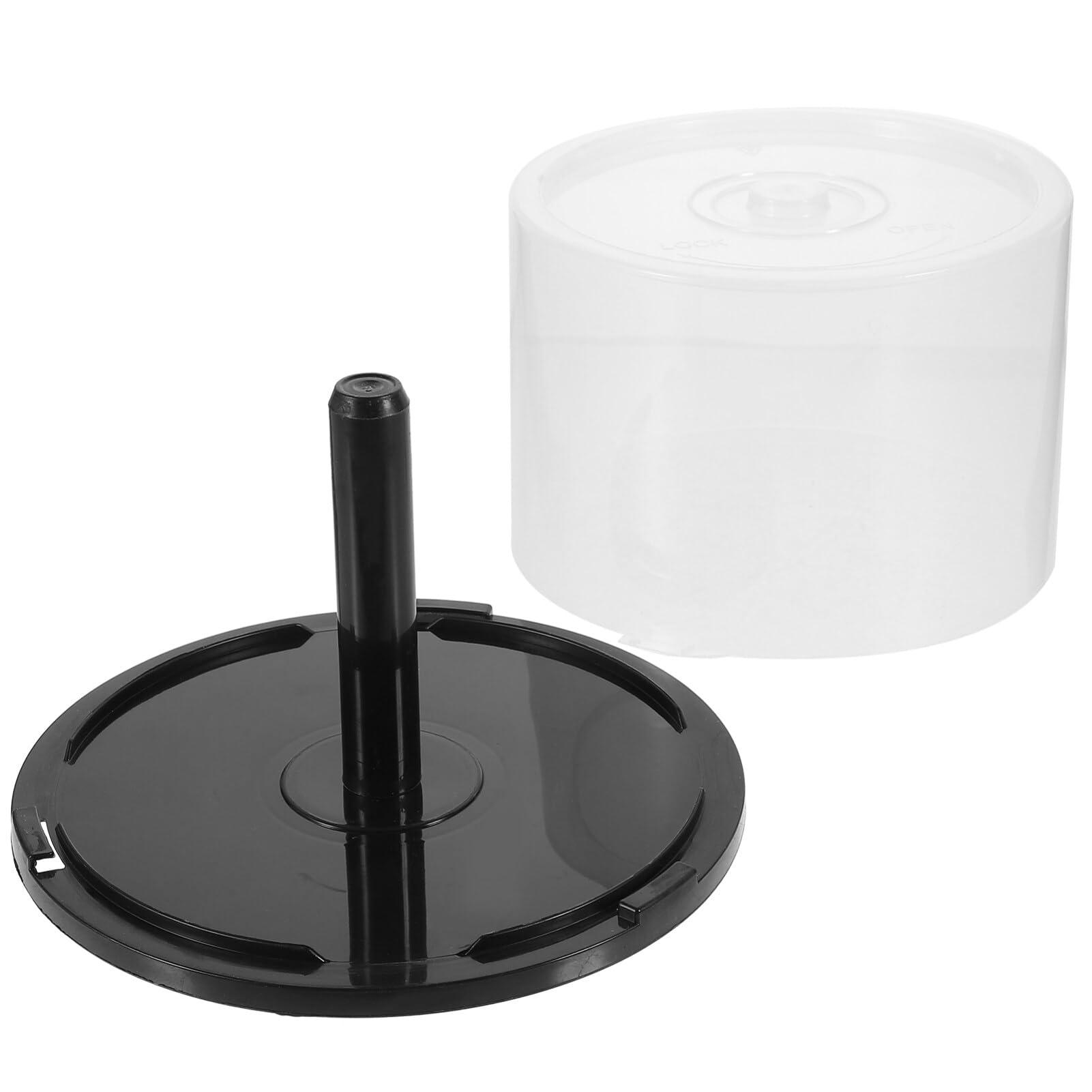 jojofuny jojofuny CD/DVD Cake Box Spindle, 4pcs 50 Disc Capacity CD Holder Empty DVD Storage Bucket Clear Storage Containers Plastic Column Dvds Bucket with Black Spindle