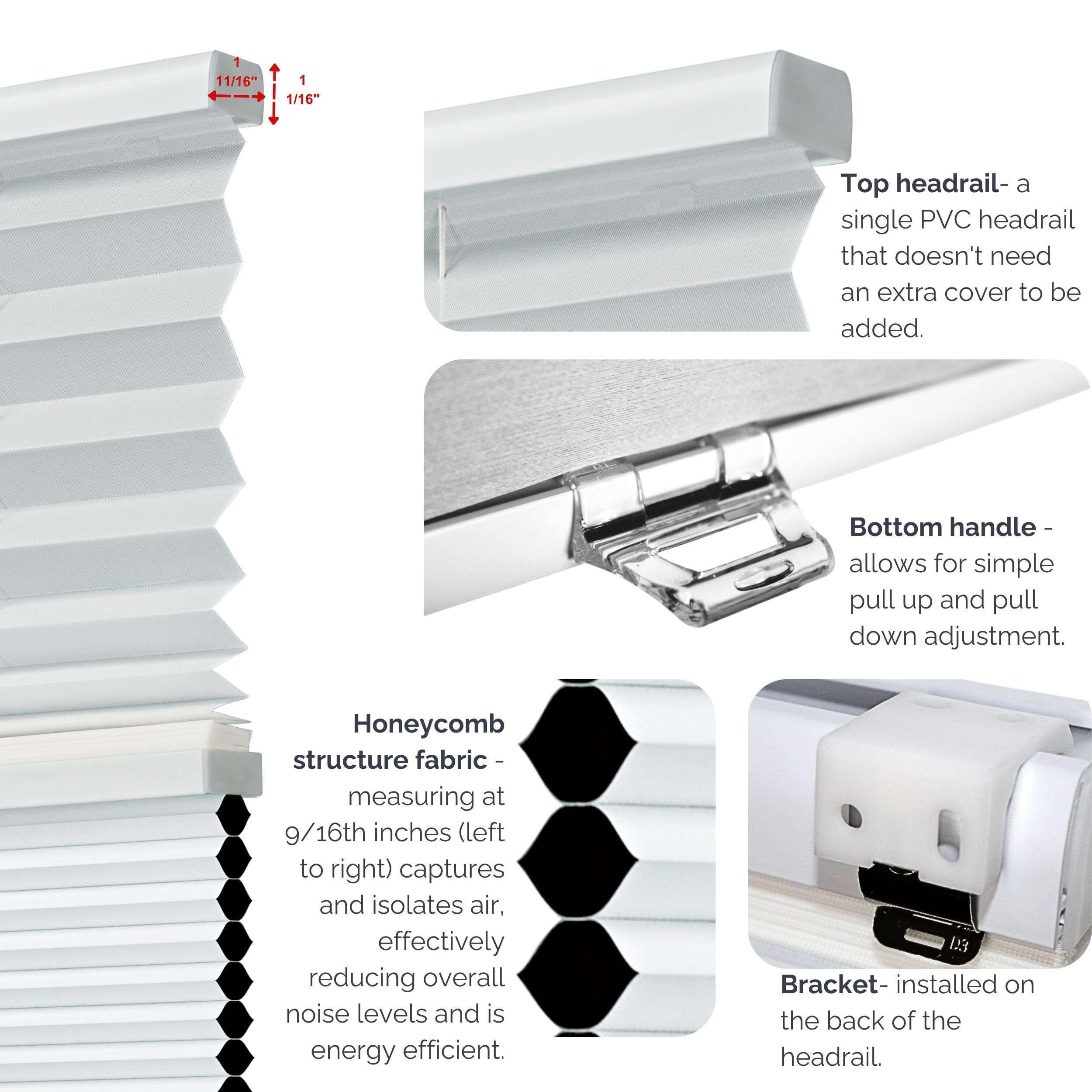 Linen AVENUE Linen Avenue Cordless Cellular Day/Night Shade 55 3/4 W x 48 H, White (Arrives 1/4" Narrower)