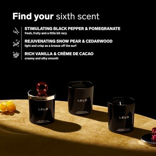 LELO LELO Flickering Touch Massage Candle, Melts into Massage Oil, Scented Candle Body Massage Oil, Luxury Skin Treatment, Black Pepper & Pomegranate Scent