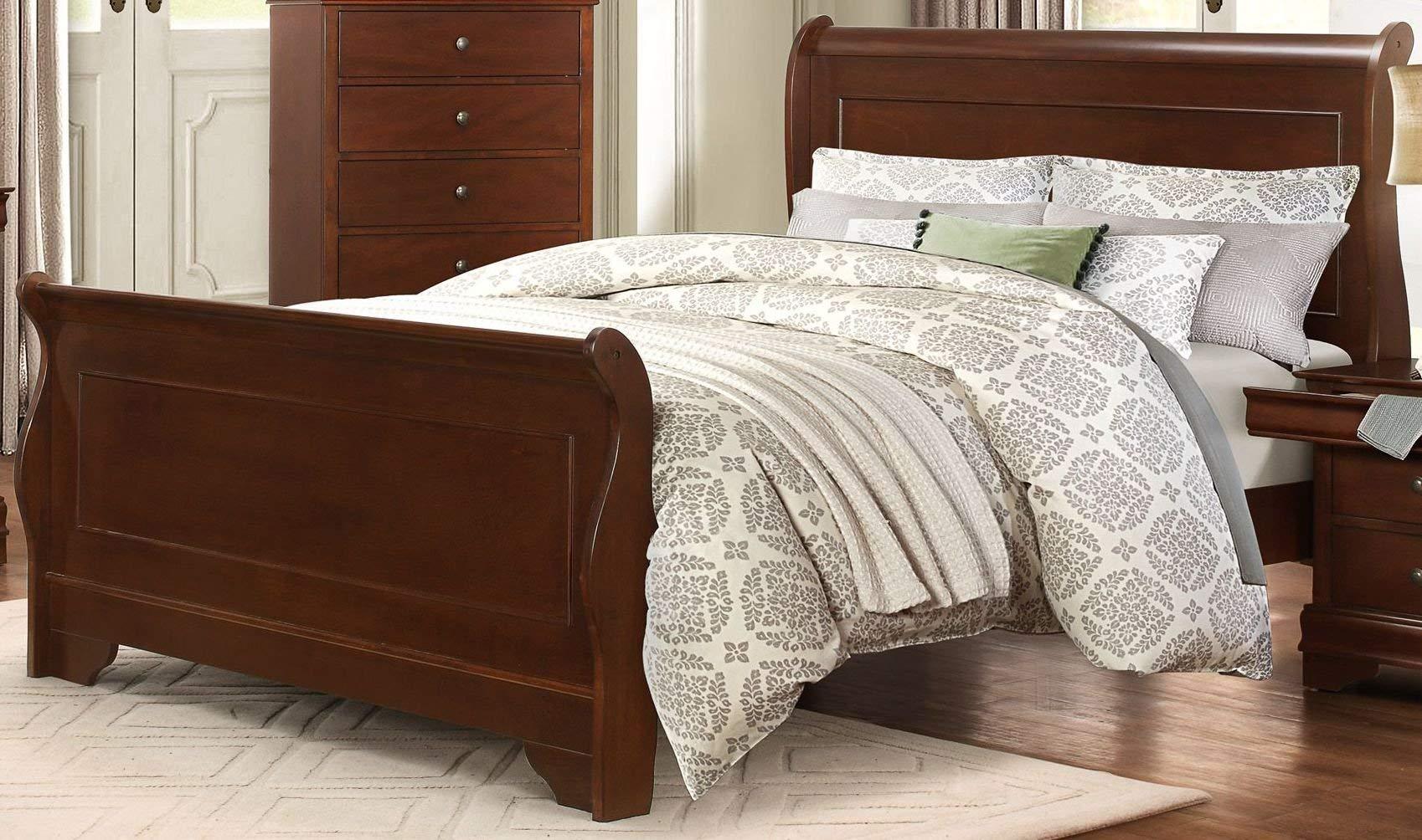 Homelegance Homelegance Abbeville Full Sleigh Bedframe, Cherry