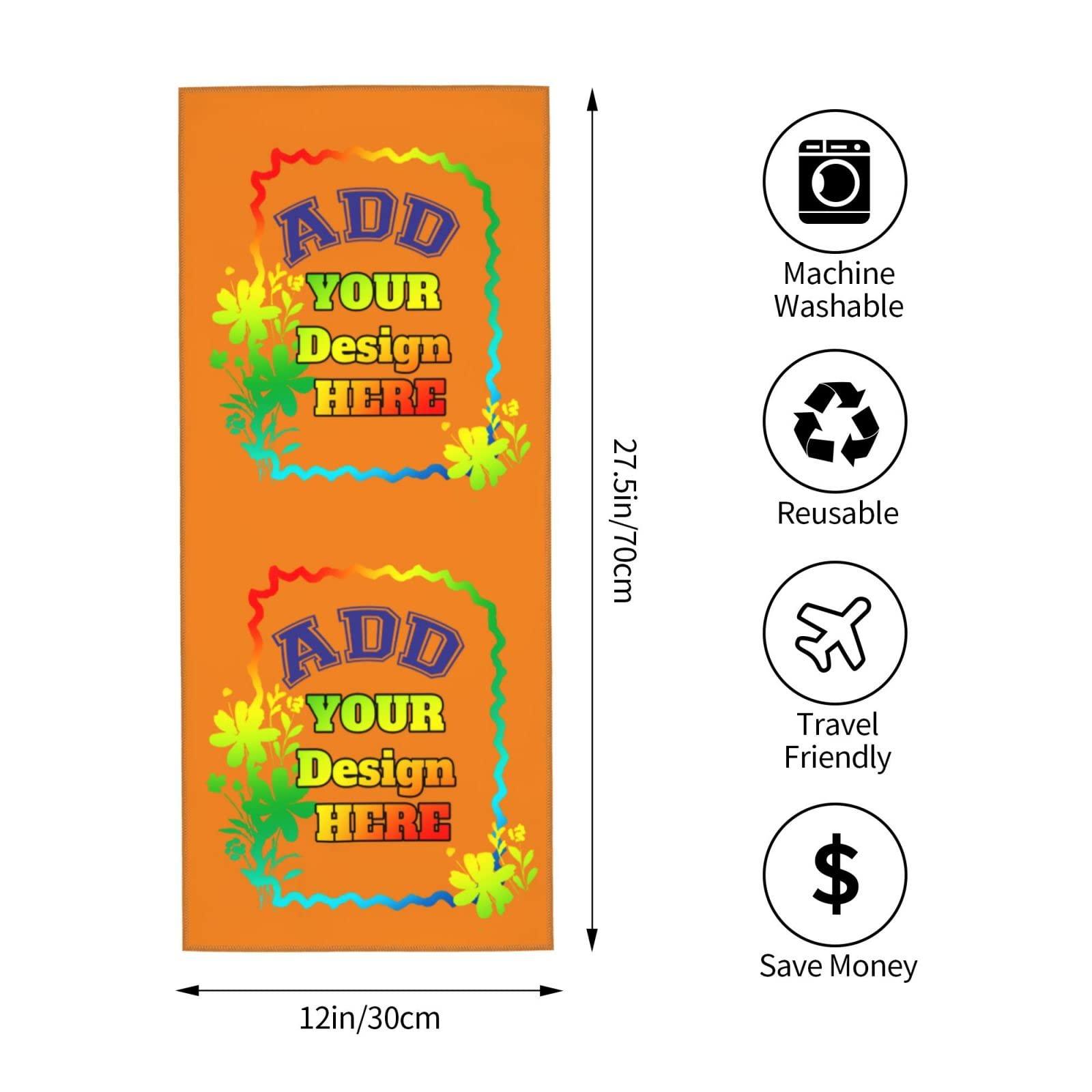 Generic Towels Customized Towels Add Pictures/Text/Logo to Customize Your own Personalized Beach Towels 12x27.5in
