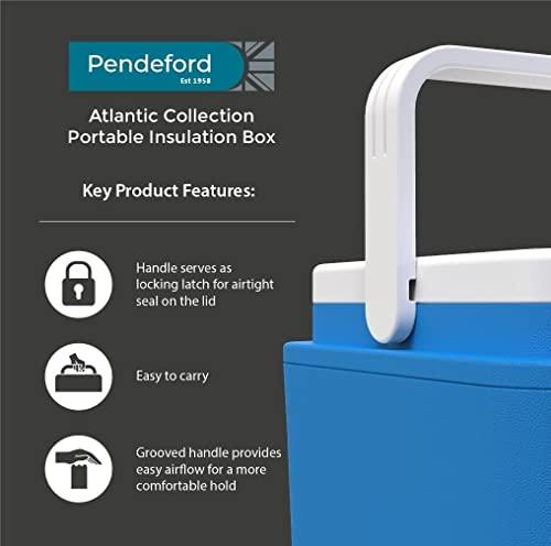 Pendeford Housewares 24 Litre Cool Box Insulated Food Box Insulated Hot Box/Cold Freezer Box Cooler Boxes Lift & Lock Lid Technology 24 Litre Large Cool Box Cooler Box Hard Insulated Picnic Box (24 Litre)