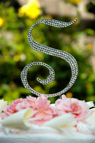 Unik Occasions Crystal Monogram Wedding Cake Topper Large Letter F