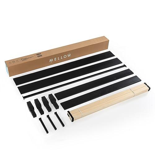 Mellow Mellow Naturalista Grand 12 Inch Solid Wood Platform Bed with Wooden Slats, Easy Assembly, Queen, Black