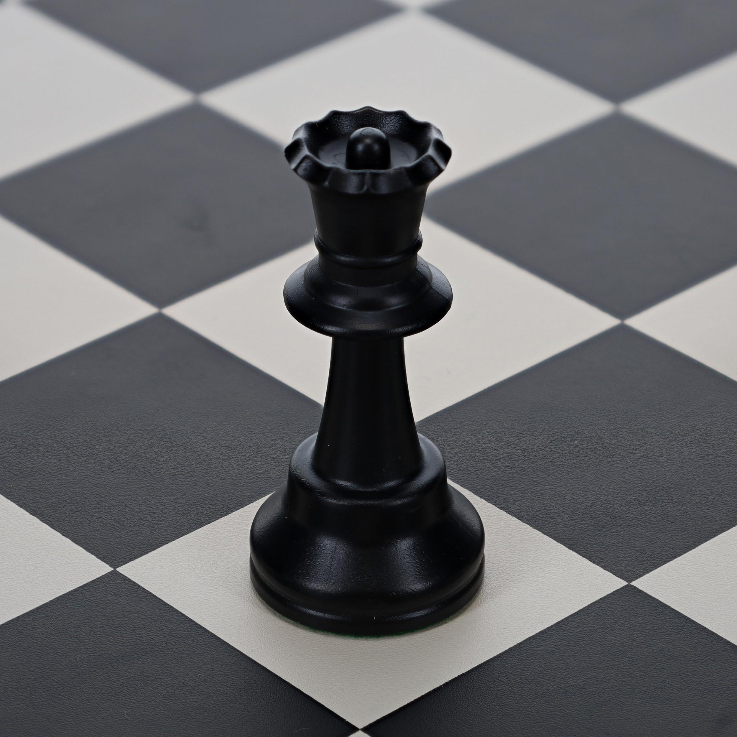 WE Games WE Games Replacement Staunton Chess Piece - Dark Queen, Heavy Weighted Tournament Style Plastic Piece with Felt Bottom - Single Replacement for Classic or Decorative Chess Sets