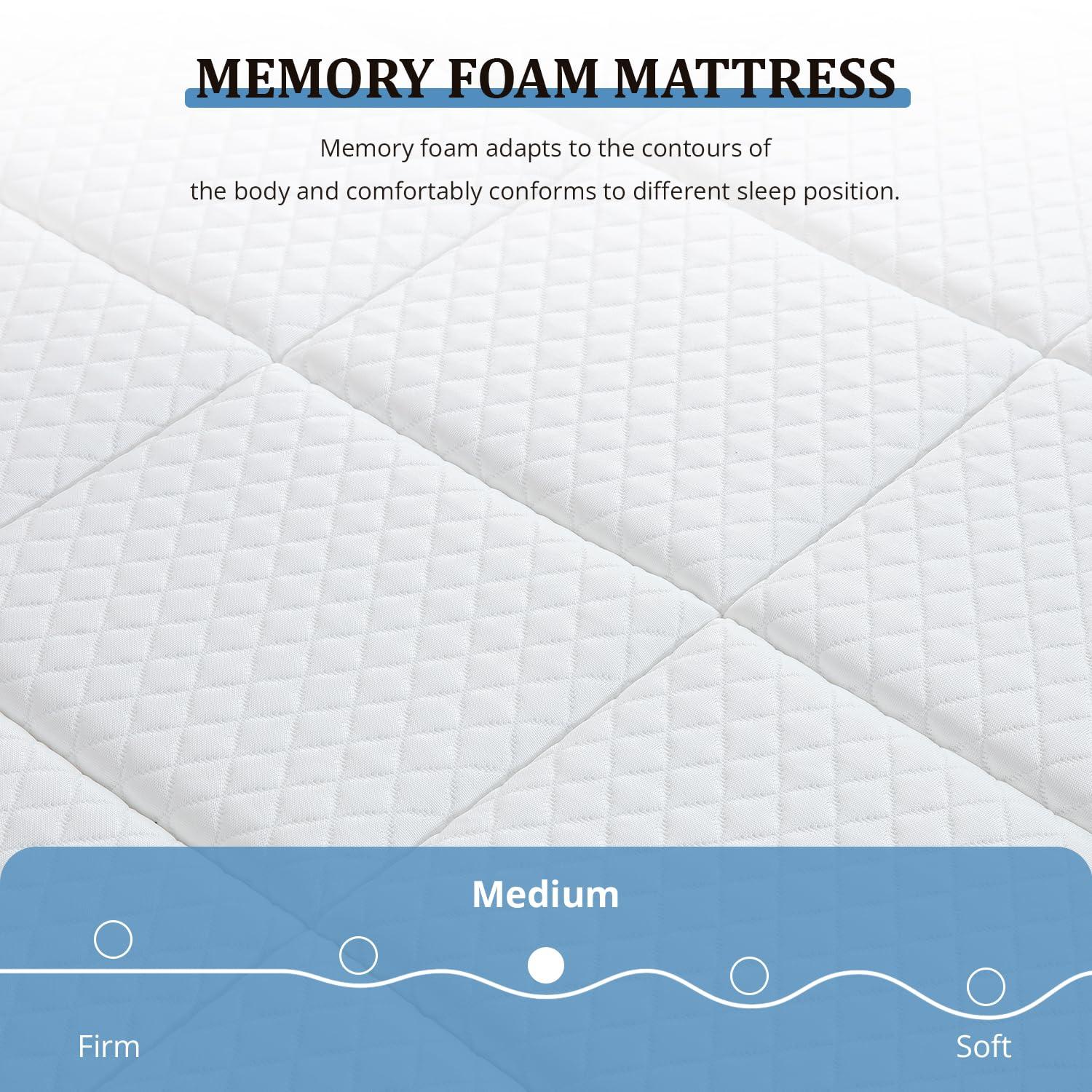 EGOHOME EGOHOME Full Mattress 14 Inch Cooling Gel Memory Foam, Fiberglass Free, Mattress Bed in a Box for Back Pain Relief, Medium Firm, CertiPUR-US Certified, 54x75x14, White
