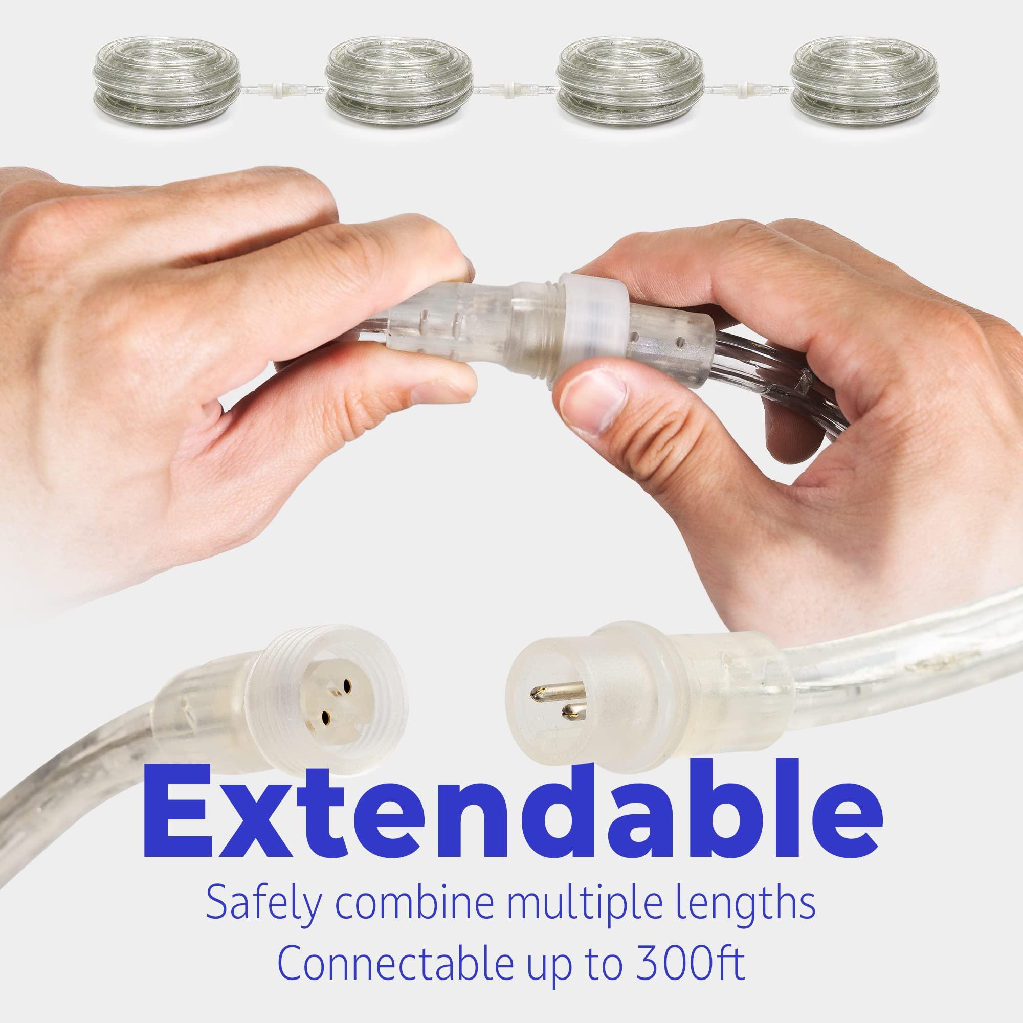 WYZworks WYZworks 1656LEDs 150ft LED Outside Rope Lights, Outdoor ETL Certified Waterproof Permanent 360 Degree Light Emitting, Flexible Tube, Connectable, Christmas Palm Tree Exterior Landscape, Green