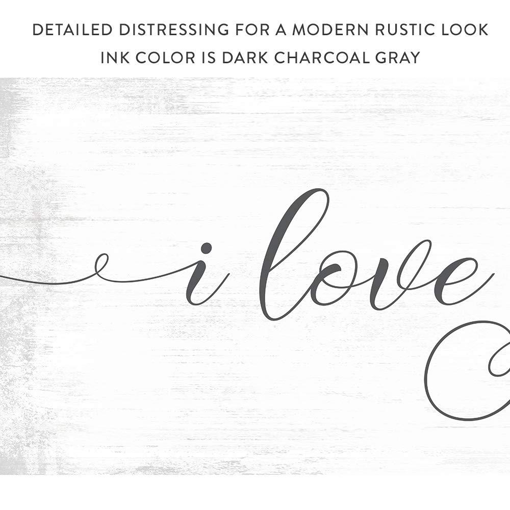 Pretty Perfect Studio Pretty Perfect Studio I Love You More Signs | I Love You More Sign | I Love You More 12 x 48 Grey Framed, Ready-to-Hang Canvas Wall Art