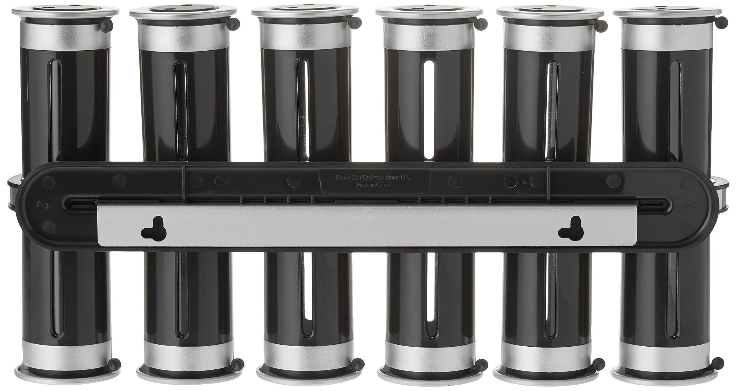ZevrO Zevro Zero Gravity Wall-Mount Magnetic Spice Rack, Black/Silver - Set of 12