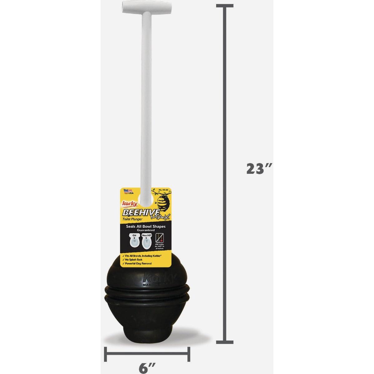 Lavelle Industries Korky BEEHIVE Max 25 in. L x 5 in. Dia. Toilet Plunger